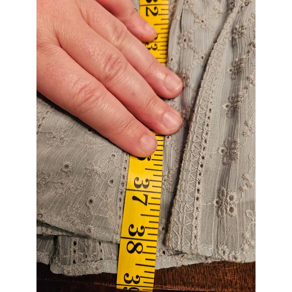 Calvin Klein Summer Eyelet Midi Dress Sage Green Lined Size 8 - Picture 12 of 12